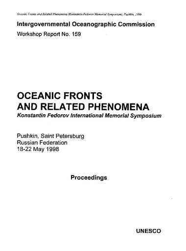 Oceanic Fronts and Related Phenomena: Konstantin Fedorov 